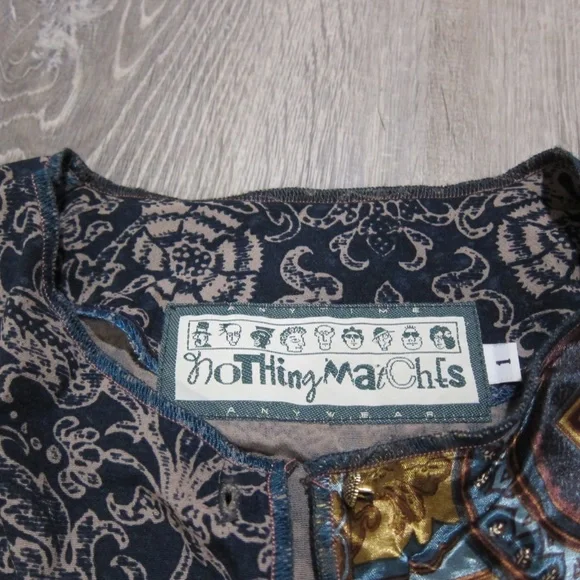 Vintage 90's Nothing Matches Anytime Anywhere Outfit Shirt & Pants Set sz 1 S-M - Picture 5 of 7